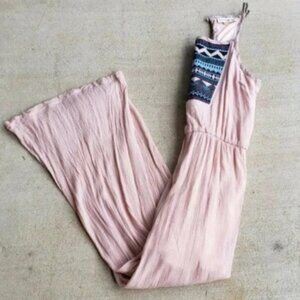 Altar'd State Boho Light Pink Flowy Jumpsuit.